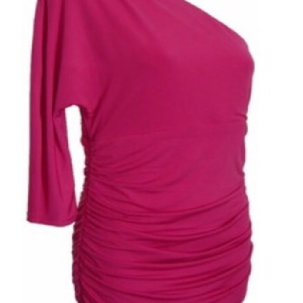 Express One Shoulder Ruched Dress